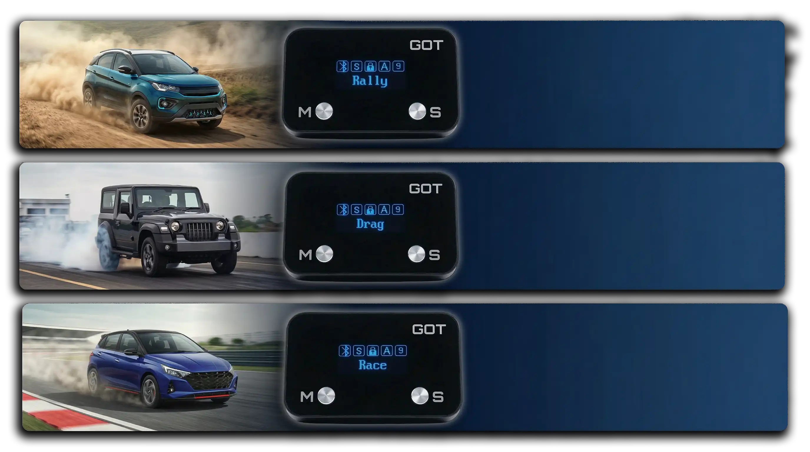 Race, Drag Race and Rally Modes